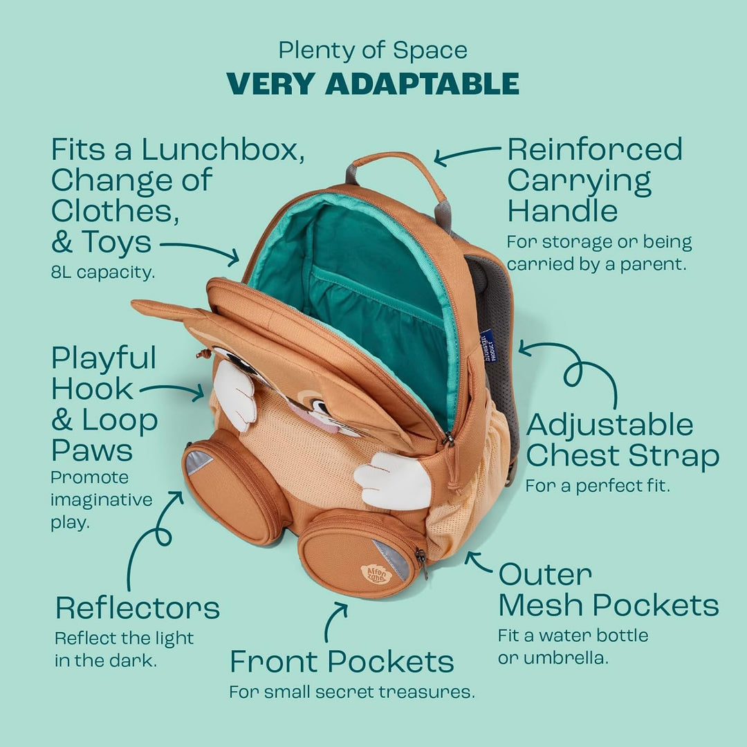 Affenzahn Kinderrucksack Grosser Freund | Kindergartenrucksack für Kinder von 3 bis 5 Jahren mit fun