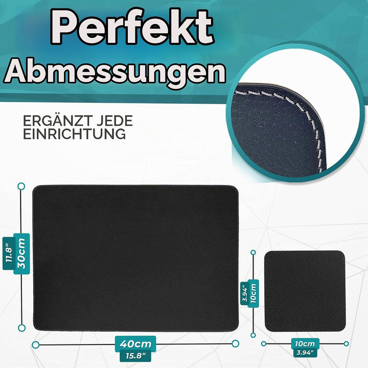Platzsets und Untersetzer (2er Set) aus recyceltem Leder, Tisch-Sets, 2 Stück platzsets und 2 unders