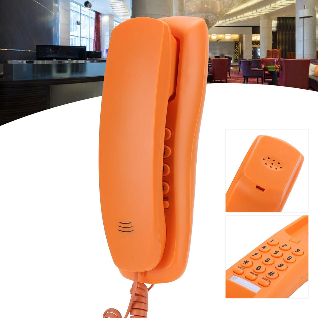 Home Office Tragbares dünnes Telefon, einleitendes schnurgebundenes Schreibtischtelefon, Orange, Pri
