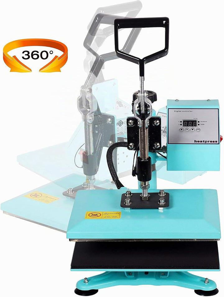 RICOO Transferpresse Heizpresse 30x23 cm Profi Schwenkbar Hitzepresse für T-Shirt Druckpresse Power