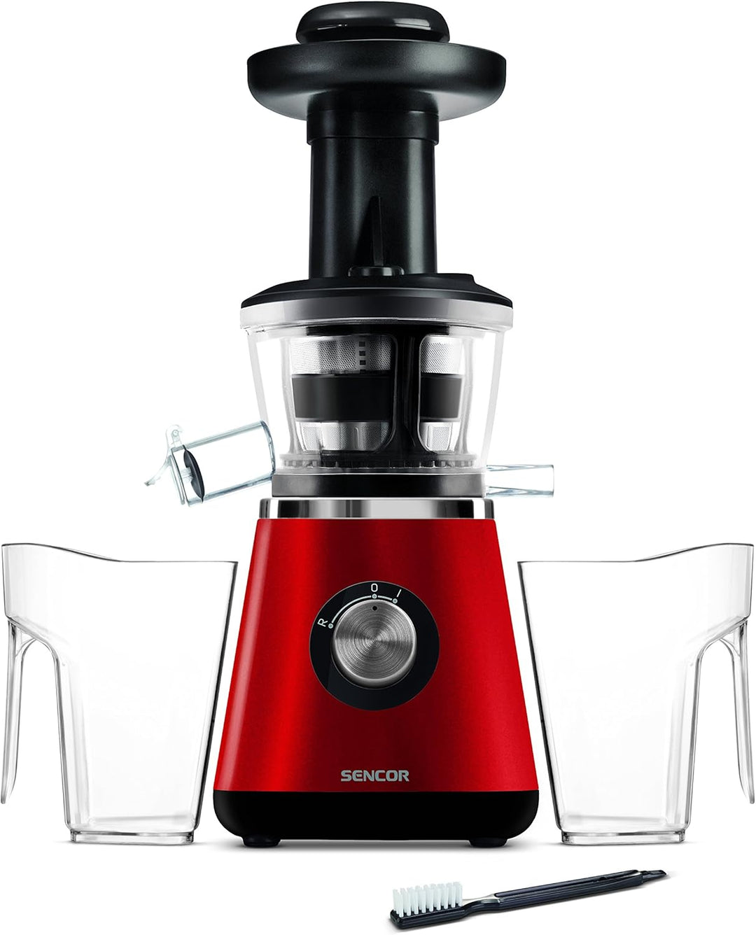 SENCOR SSJ 4042RD Langsam Drehender Entsafter für Frucht/Gemüsesaft (400 Watt, Slow Juicer, Schnecke