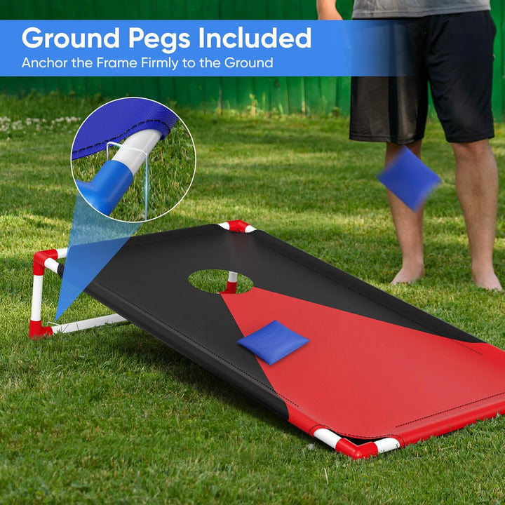 WildFun Cornhole Spiel Outdoor für Erwachsene und Kinder, Tragbar Cornhole Toss Set mit 8 Cornhole S