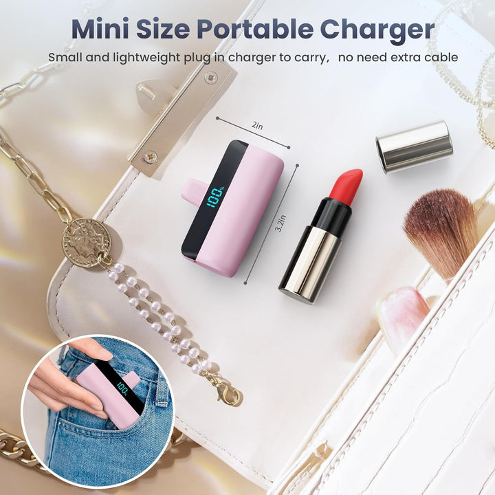 Feob Mini Powerbank für iPhone 5200mAh, 20W PD Schnelles Aufladen Power Bank Klein Ultrakompakter mi
