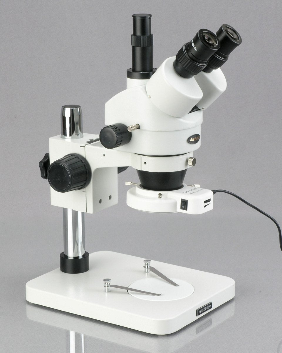 AmScope SM-1TSZZ-144S Inspektion Trinokulares Zoom Stereomikroskop mit 144-LED-Kompaktlicht, 3.5X-18