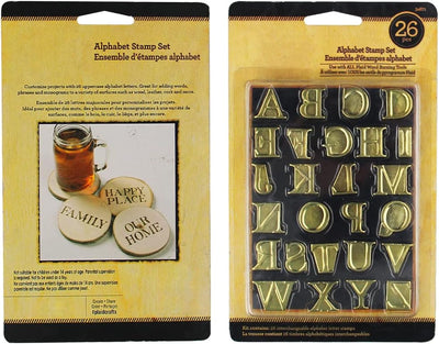FrogBro 26 Stück Holzverbrennung Pyrograph Lötspitze Stempel, 26 Gross Buchstaben Holz Brandmalerei