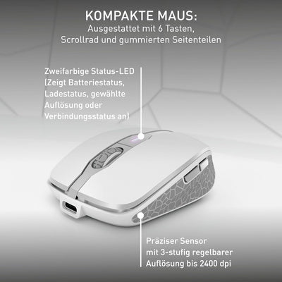 CHERRY DW 9100 SLIM, Kabelloses Tastatur- und Maus-Set, Deutsches Layout (QWERTZ), Bluetooth & 2,4 G