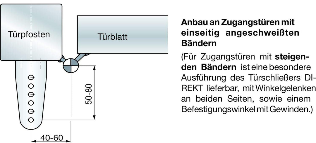 Türschliesser Dictator Direkt II 150, Türbreite bis 1200 mm, Stahl verzinkt ; 1