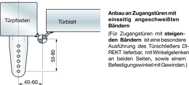 Türschliesser Dictator Direkt II 150, Türbreite bis 1200 mm, Stahl verzinkt ; 1