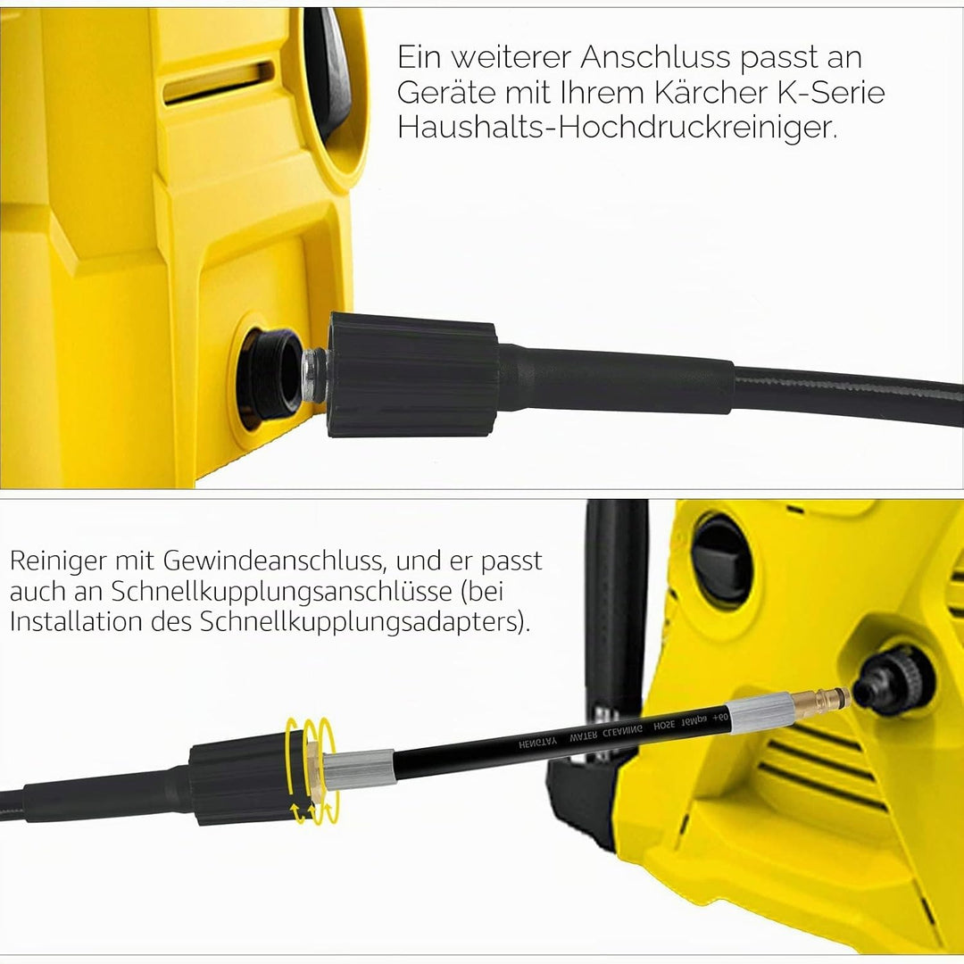 Ersatzschlauch, 6 m, flexibler Hochdruckreiniger mit M22 mit Gewinde und Quick Connect, Typ Click, f
