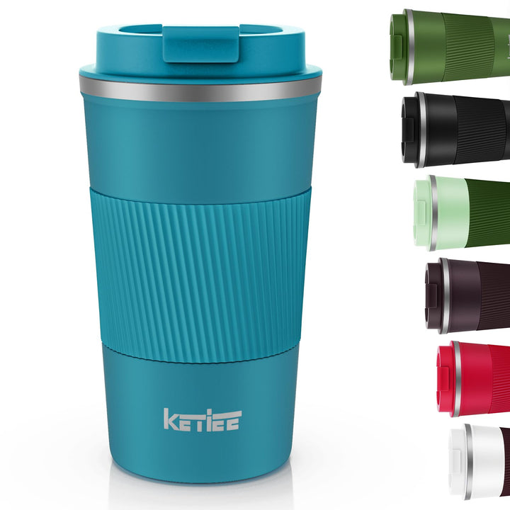 KETIEE Kaffeebecher to go,510ml Thermobecher Kaffee-to-go,Kaffeebecher Thermo,Doppelwandig Reisebech