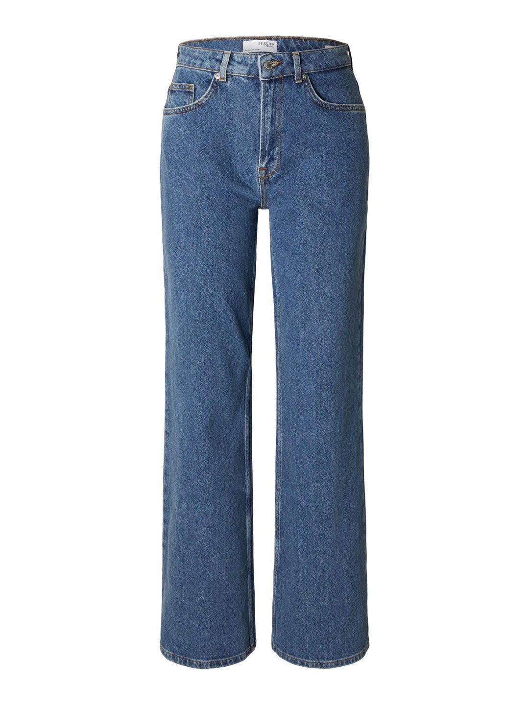 SELECTED FEMME Damen SLFALICE HW Wide Long MID BLU Jeans NOOS, 26W / 32L