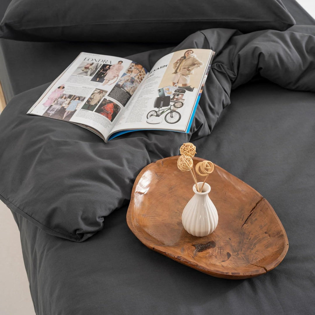 %100 Baumwolle Bettwäsche Set / 1 Hochwertige Atmungsaktive Renforce Bettbezug 135 x 200 cm + 1 Kopf