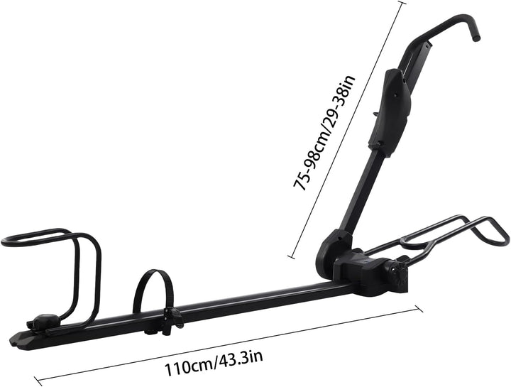 Dach Fahrradträger, 110cm Fahrradrahmenhalter Aluminiumlegierung höhenverstellbar 75-98cm abschliess