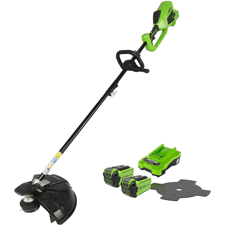 Greenworks 40V Akku Freischneider mit bürstenlosem Motor, Geschirr, verstellbarer Höhe, 40 cm Schnit