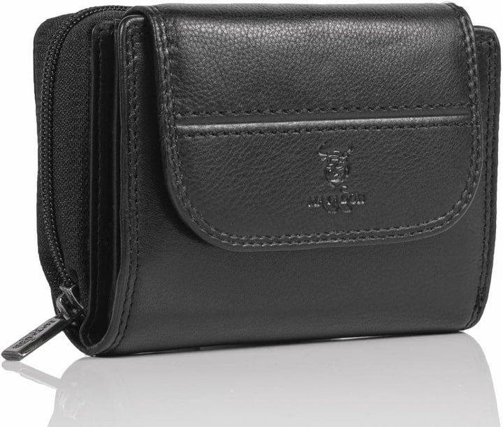 MATADOR® Echt Leder Geldbörse Damen Portemonnaie für Frauen TüV geprüfter RFID & NFC Schutz Geldtasc