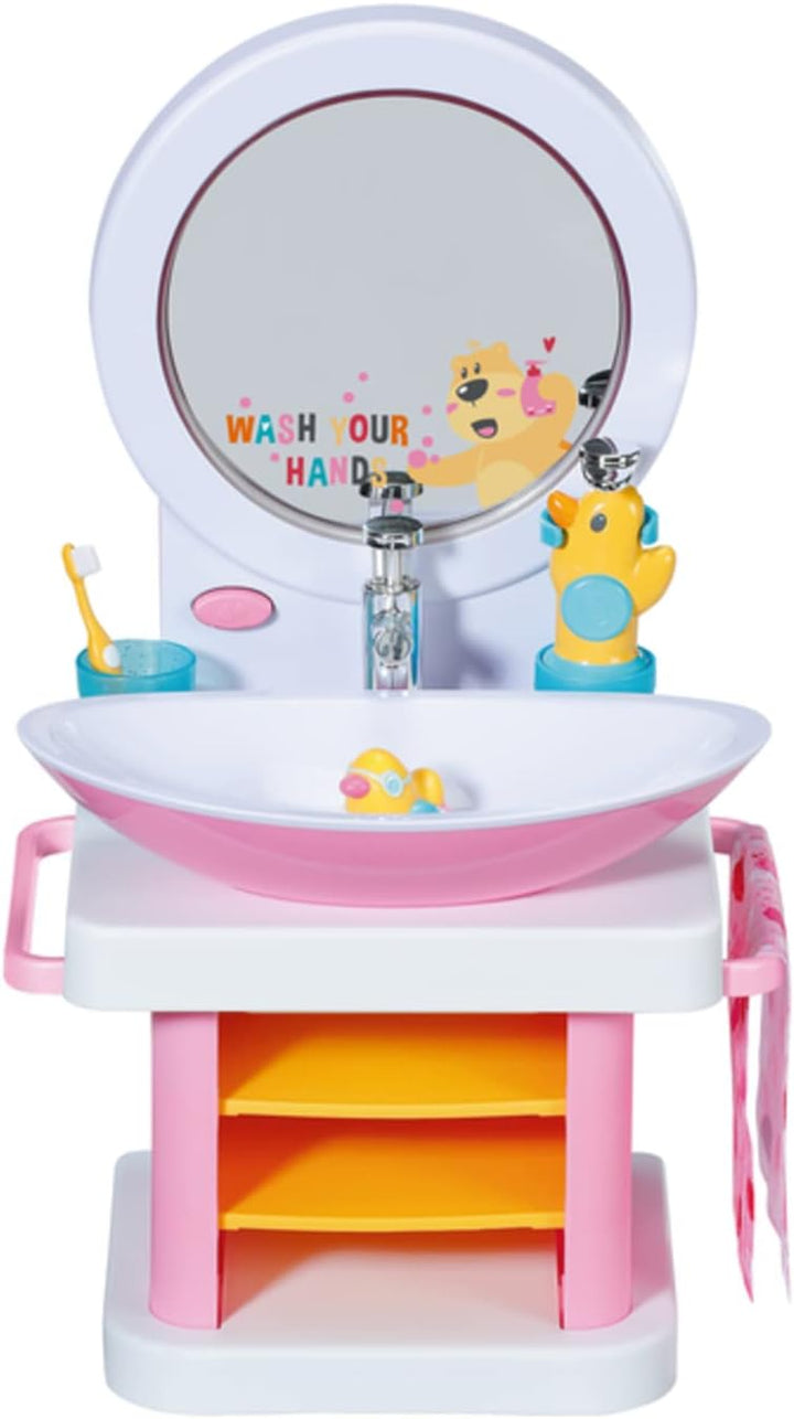 Zapf Creation 832707 BABY born Bath Waschtisch- interaktiver Puppenwaschtisch mit Licht- und Soundfu