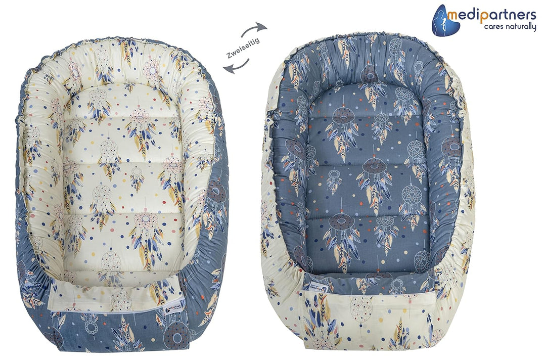Medi Partners 5 teilig Babynestchen Set Babynest 100x60x15 herausnehmbarer Einsatz Bett Kuschelnest