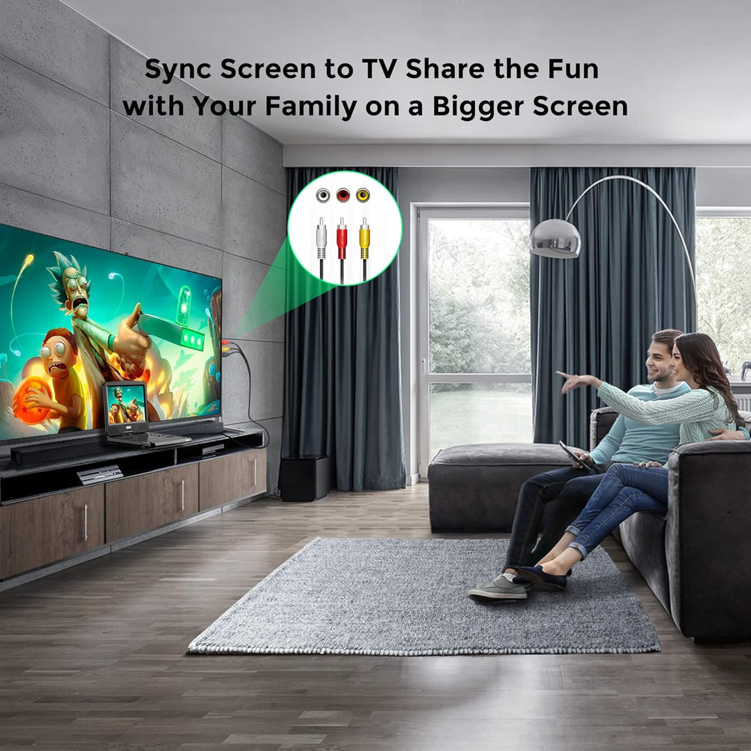 SUNPIN 12,5 Zoll Tragbarer DVD Player mit 10,5 Zoll HD Schwenkbaren Bildschirm, 6h Akkulaufzeit, Reg