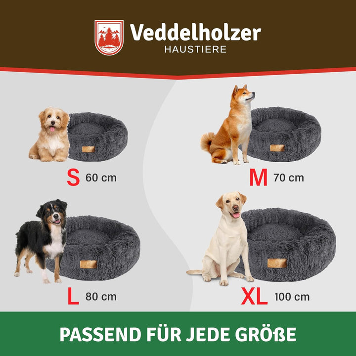 Veddelholzer Ø 60 cm (S) Dunkelgrau Hundebett Katzenbett Hundekissen Hundebetten in mehreren Grössen