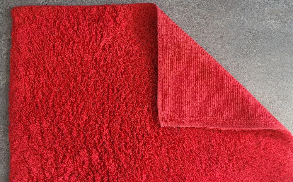 Spirella 10.15590 Badteppich 60 x 90 cm, True Red, 100% Bio-Baumwolle