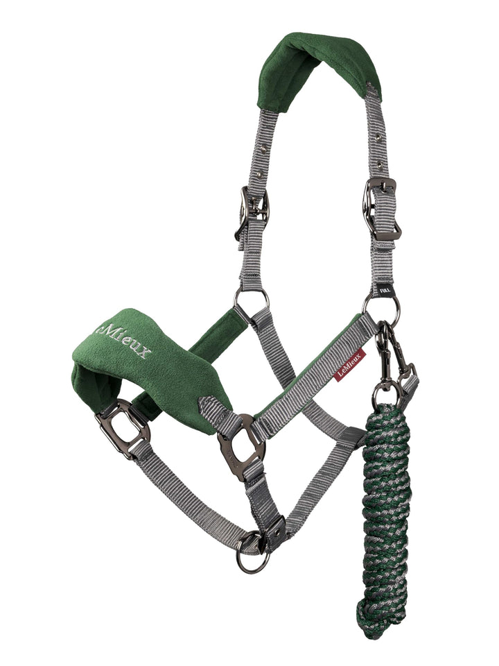 Lemieux Vogue Fleece Headcollar & Rope Pony Hunter Green, Pony Hunter Green