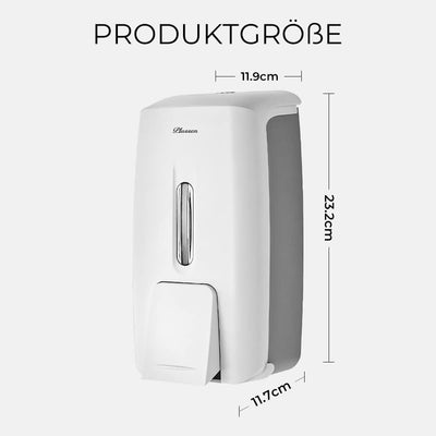 PLUSSEN Seifenspender Ohne Bohren 800ml Wandbefestigung Einzelkopf Manueller Seifenspender Bad Dusch