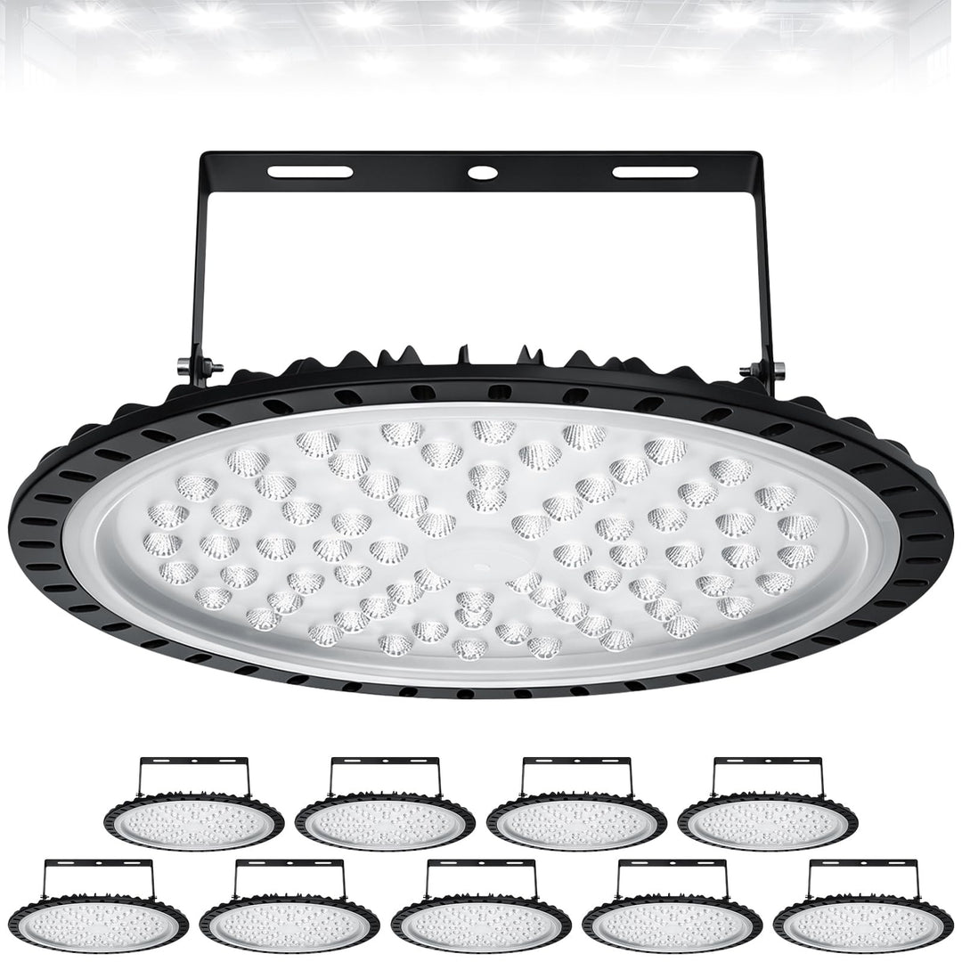 Viugreum Led Hallenstrahler, 300W UFO LED, 6000K-6500K Kaltweiss 120°Abstrahlwinkel Industrielampe,