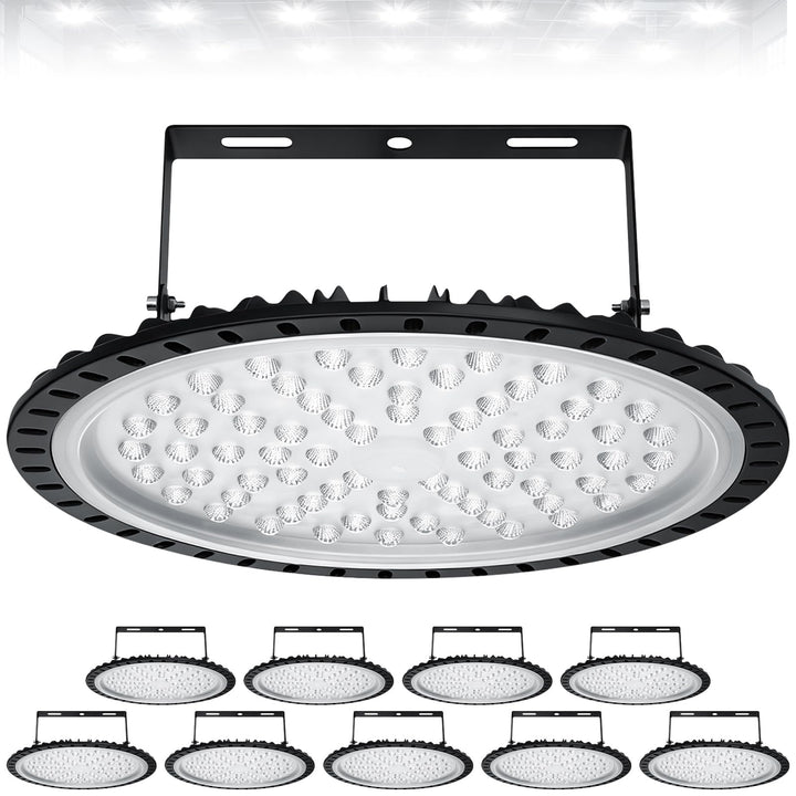 Viugreum Led Hallenstrahler, 300W UFO LED, 6000K-6500K Kaltweiss 120°Abstrahlwinkel Industrielampe,