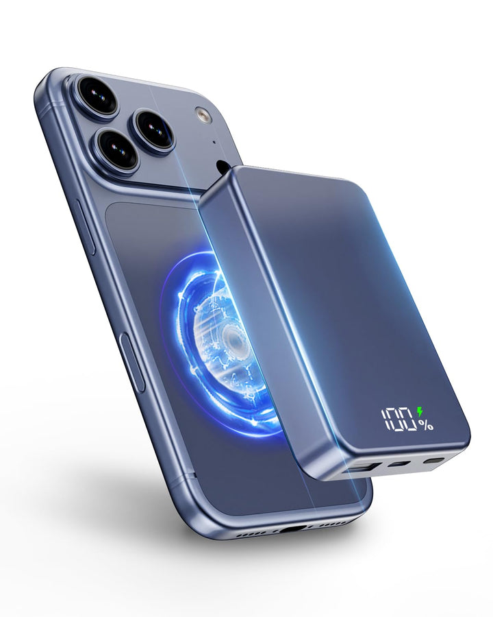 26800mAh Magnetische Powerbank, Mag-Safe-kompatibel, Tiefes Violett | Aluminiumlegierung, 20W Schnel