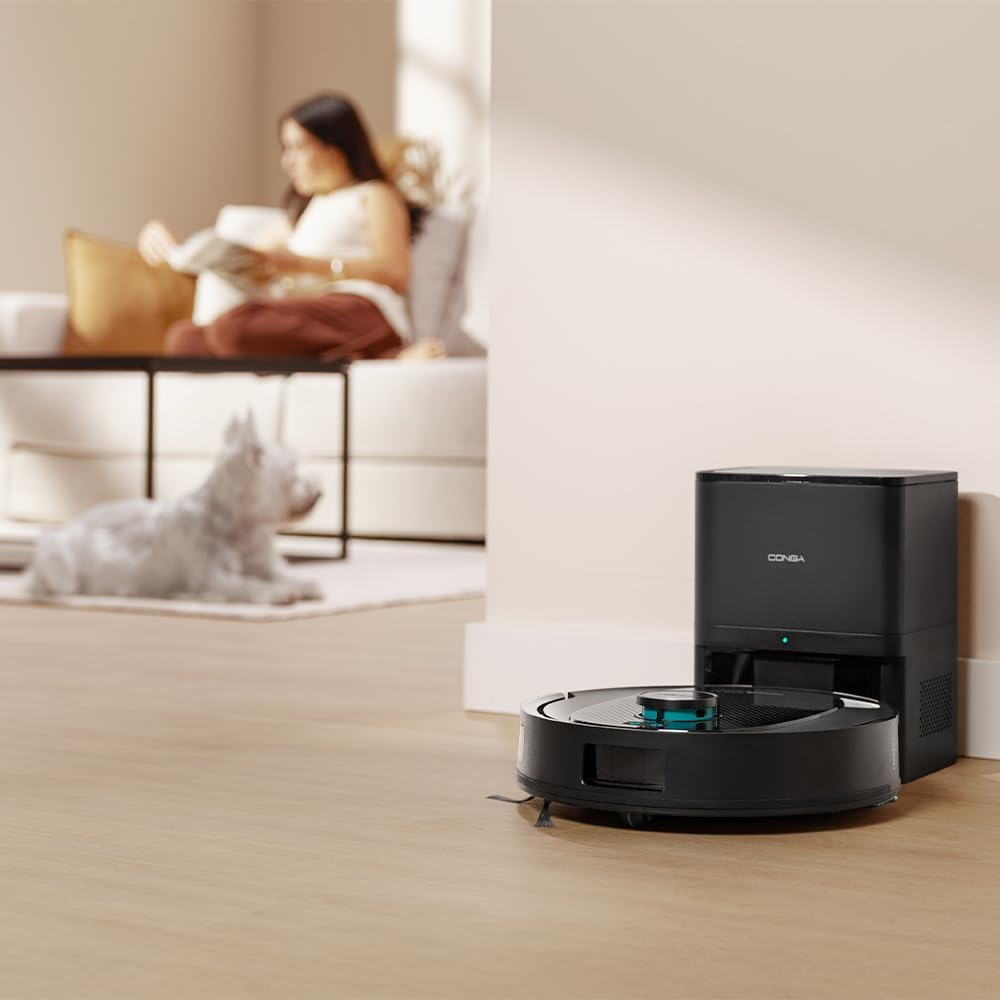 Cecotec Saugroboter und Wischroboter mit Selbstentleerungsstation Conga Y80. Lasernavigation und KI,