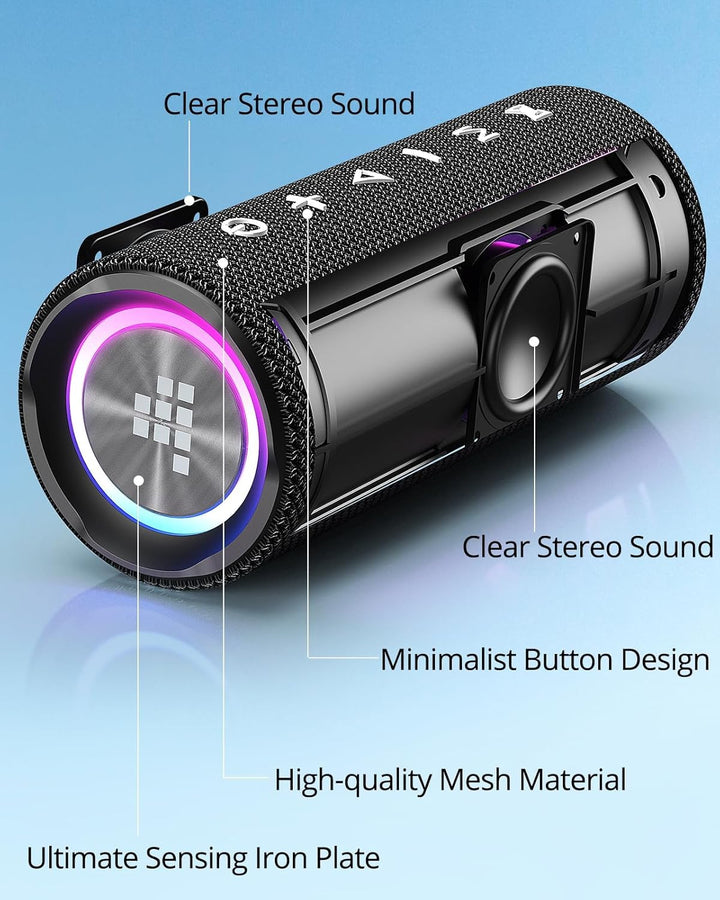Tronsmart Mini Bluetooth Lautsprecher Musikbox, Tragbarer Musikbox Mit Licht Bluetooth 5.3, Stereo B