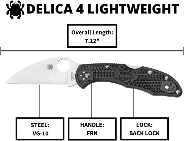 Spyderco Delica 4 Wharncliffe - Mango: FRN * Gris_Filo: LISO