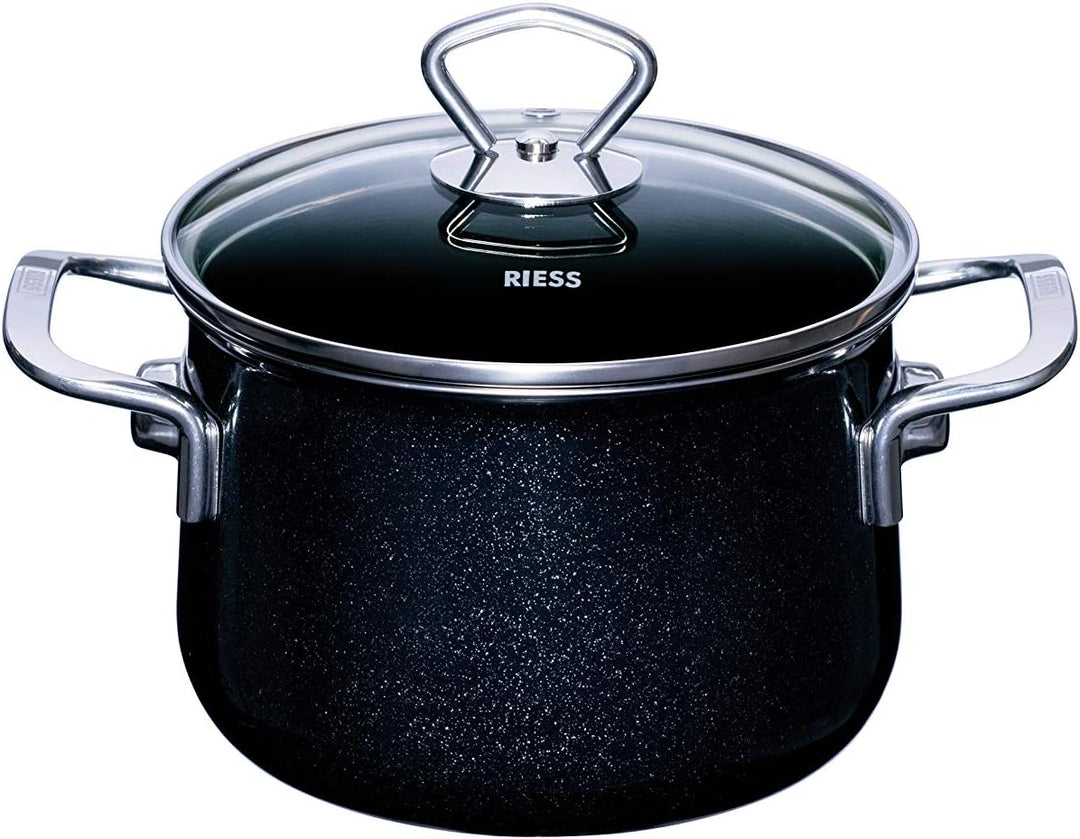 Riess, 0584-009, Familien-Set 5tlg., BLACK MAGIC, Emaille, Made in Österreich, LBH: 48,5x39,0x28,5cm