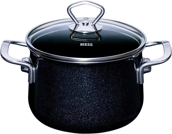 Riess, 0584-009, Familien-Set 5tlg., BLACK MAGIC, Emaille, Made in Österreich, LBH: 48,5x39,0x28,5cm