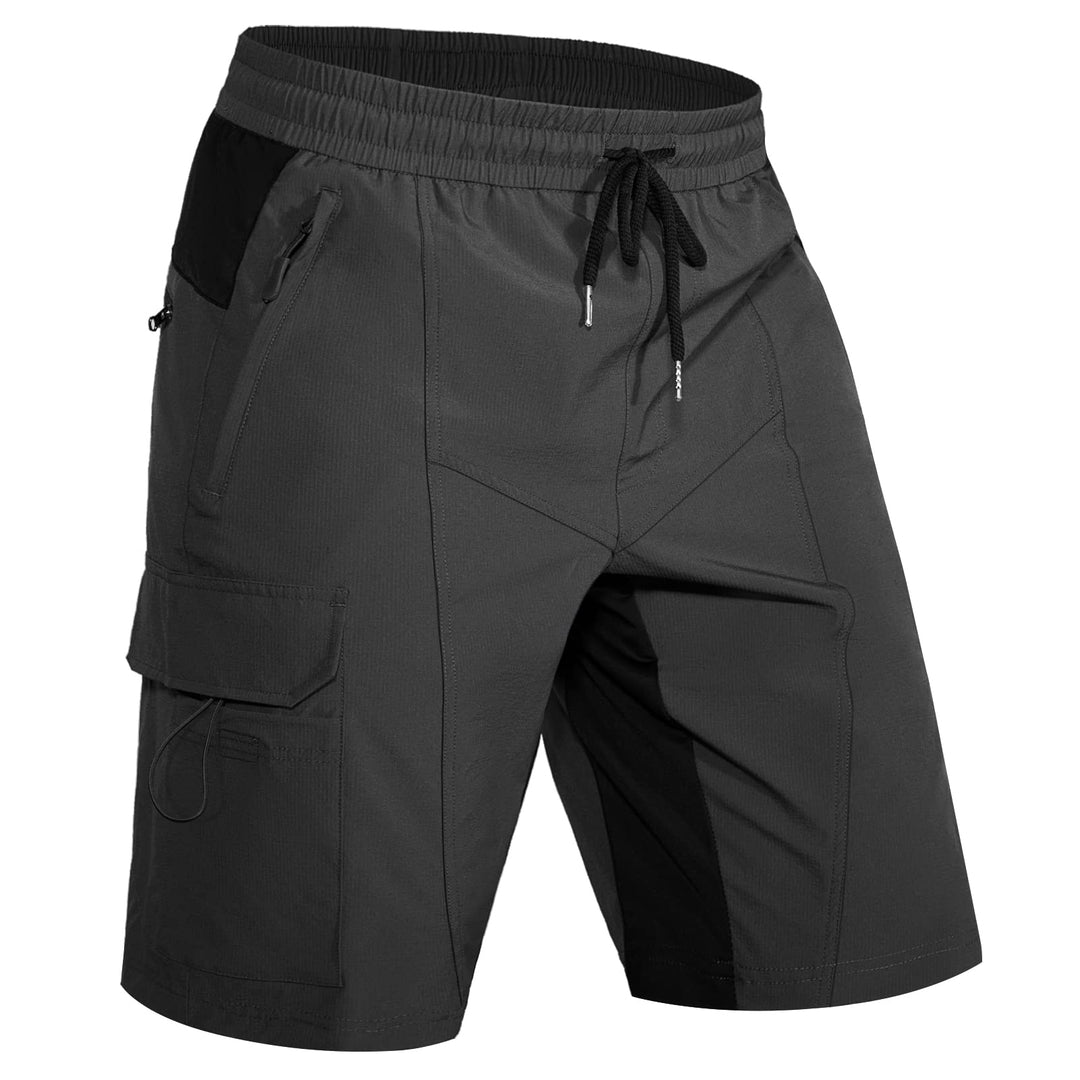 Hiauspor Wanderhose Herren Kurz MTB Hose Leichte Schnelltrocknend Cargo Bermuda Chino mit 5 Taschen