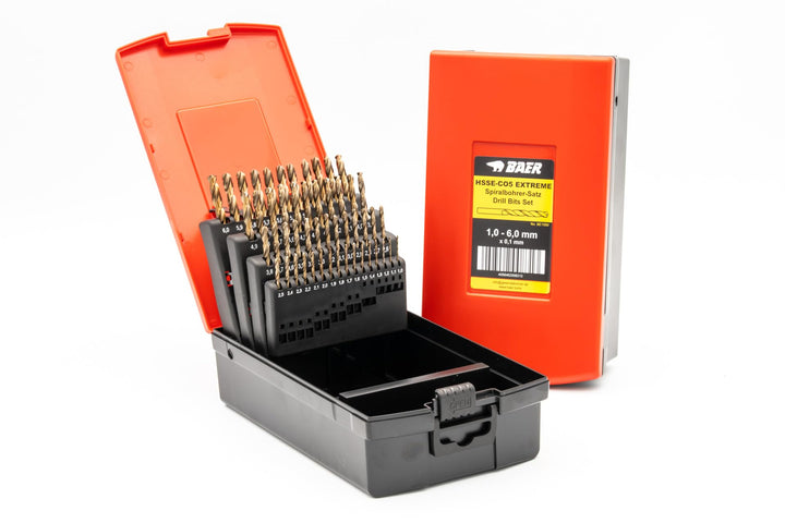 BAER HSSE Spiralbohrer Set (0,1mm steigend) 1-6 mm - Spiralbohrersatz aus hochlegiertem HSSE/Cobalt