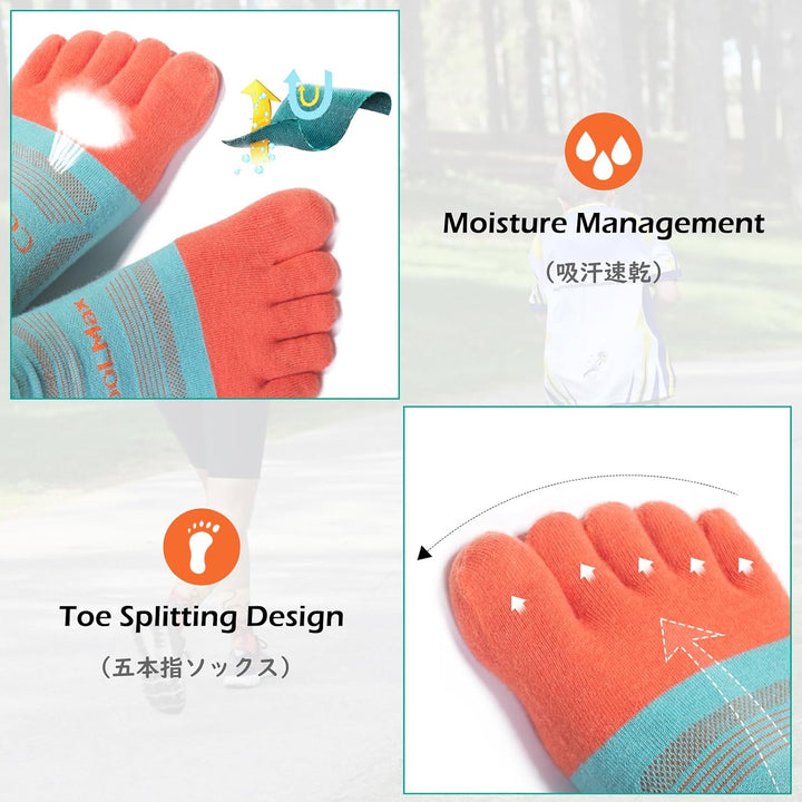 TRIWONDER Zehensocken für Herren, Damen, Adult Socken, Atmungsaktiv Sportsocken, Fünf Finger Socken