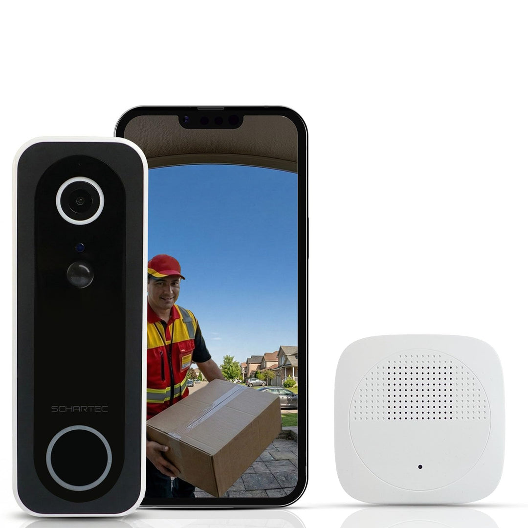 Schartec Smarte Video-Türklingel WLAN – 4MP Überwachungskamera Aussen, Akku 5200mAh, PIR & Personene