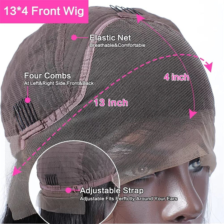 MSGEM Kinky Curly Lace Frontal Wigs Brazilian Human Hair 24 inch Kinky Curly 13x4 HD Lace Front Wigs