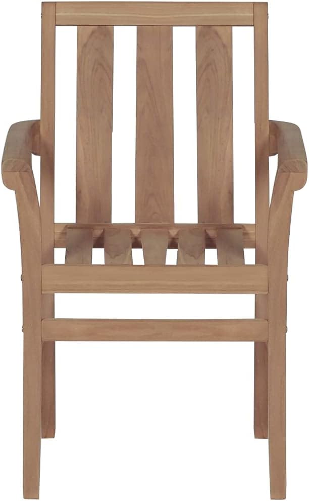 vidaXL 2X Teak Massiv Gartenstuhl Stapelbar Stuhl Holzstuhl Gartenstühle Stühle Stapelstuhl Essstuhl