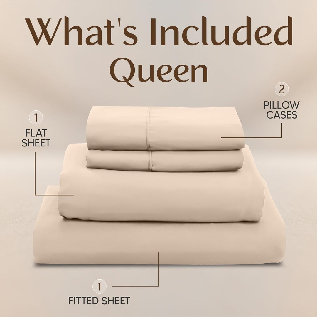 UTOPIA Betten 4 Mikrofaser Bettwäsche, beige, Queen Queen Beige, Queen Beige