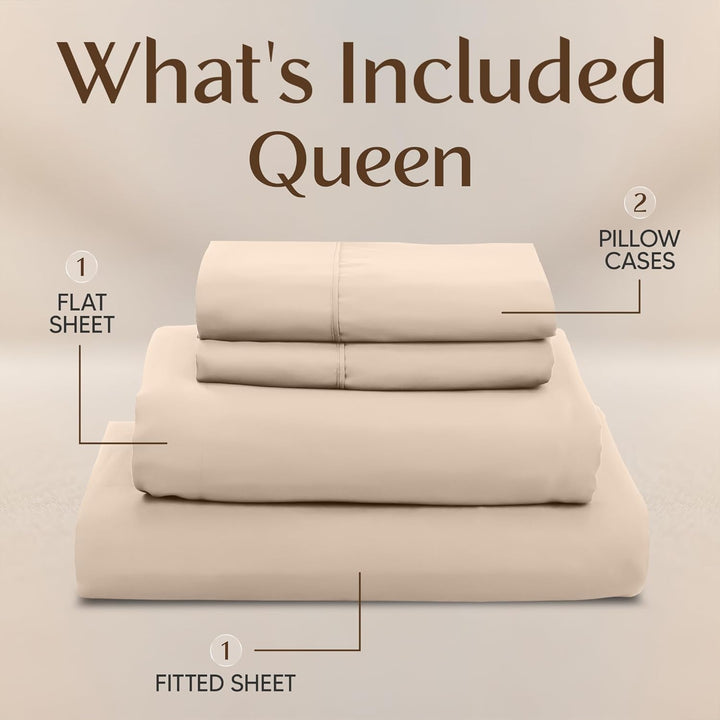 UTOPIA Betten 4 Mikrofaser Bettwäsche, beige, Queen Queen Beige, Queen Beige