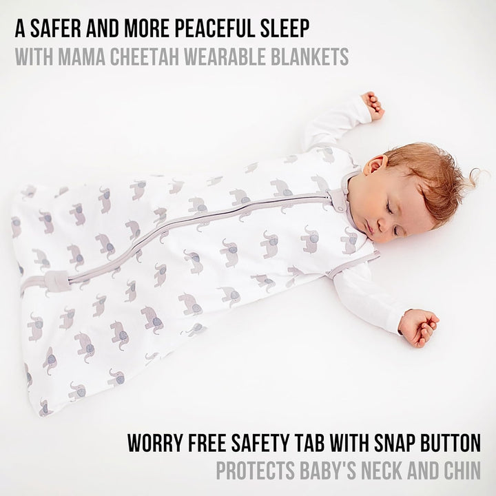 Baby Schlafsack 1.0 TOG, Bio-Baumwolle Baby tragbare Decke mit Zwei-Wege-Reissverschluss, Swaddle Tr