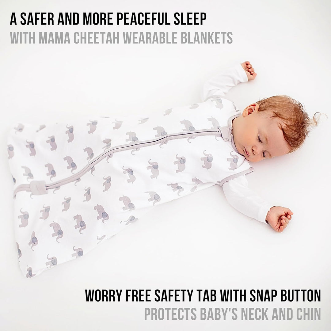 Baby Schlafsack 1.0 TOG, Bio-Baumwolle Baby tragbare Decke mit Zwei-Wege-Reissverschluss, Swaddle Tr