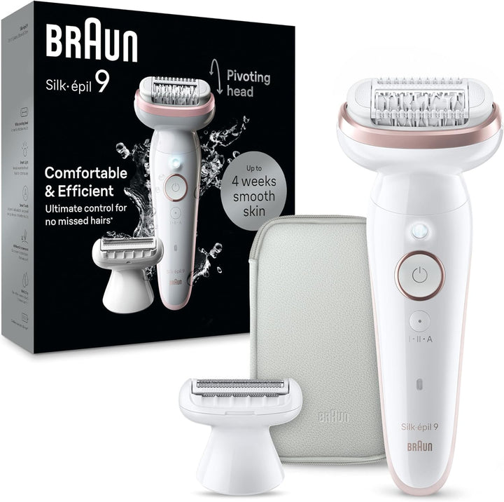 Braun Silk-épil 9, Epilierer mit schwenkbarem Kopf für eine einfache Haarentfernung, Wet&Dry, langan