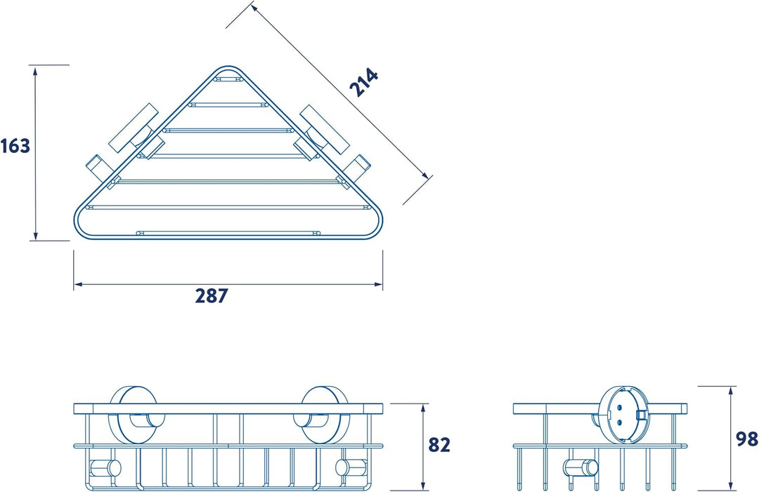 Croydex Brockham Flexi Fix Rost Corner Basket, Silber Eckkorb, Eckkorb
