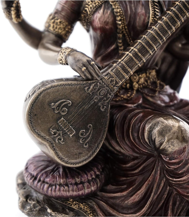 Top Collection kleinen 14,6 cm Schönes Saraswati Hindu Göttin der wissen und Wisdom Echte Premium ka