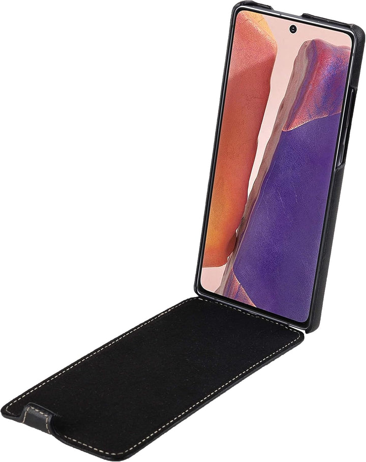 STILGUT UltraSlim kompatibel mit Samsung Galaxy Note 20 Hülle aus Leder - Samsung Note 20 Flip Case,