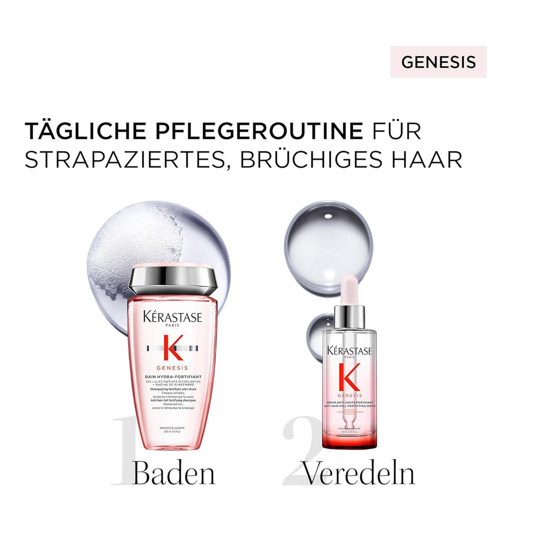 Kérastase Pflegeset mit Shampoo und Anti-Haarausfall Serum für feines und brüchiges Haar, Haarbad ge