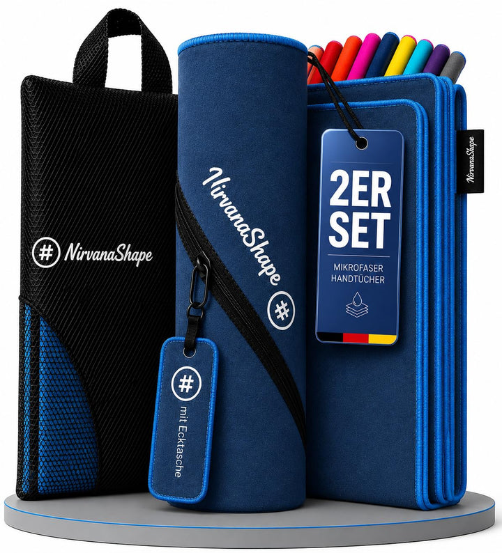 NirvanaShape Mikrofaser Handtuch, Microfaser Handtücher leicht, kompakt als Badetuch, Reisehandtuch,